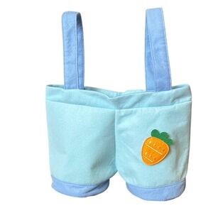 Spritz Kids Boy Easter Tote Bag Blue w/Carrot Patch & Fuzzy Tail GIFT NEW